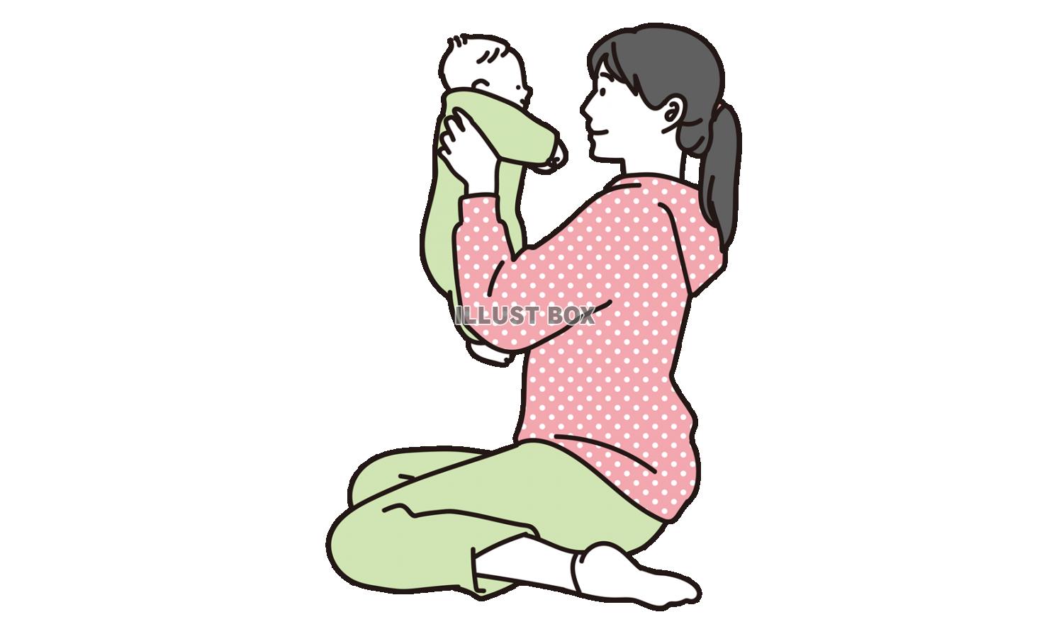 赤ちゃんを抱える女性