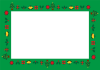 3_フレーム_クリスマスセット・ツリー・プレゼント等・横の長方形・緑・透過
