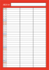 10月：2023年月間カレンダー：家族で使えるシンプル一行予定表：カラフル：縦
