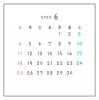 2023年月間カレンダー　6月　シンプル正方形フレーム