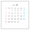 2023年月間カレンダー　8月　シンプル正方形フレーム