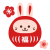 うさぎのダルマ　透過png