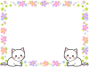 白い子猫フレームシンプル飾り枠背景素材透過png　