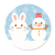 うさぎの雪だるまとスノーマン　透過png