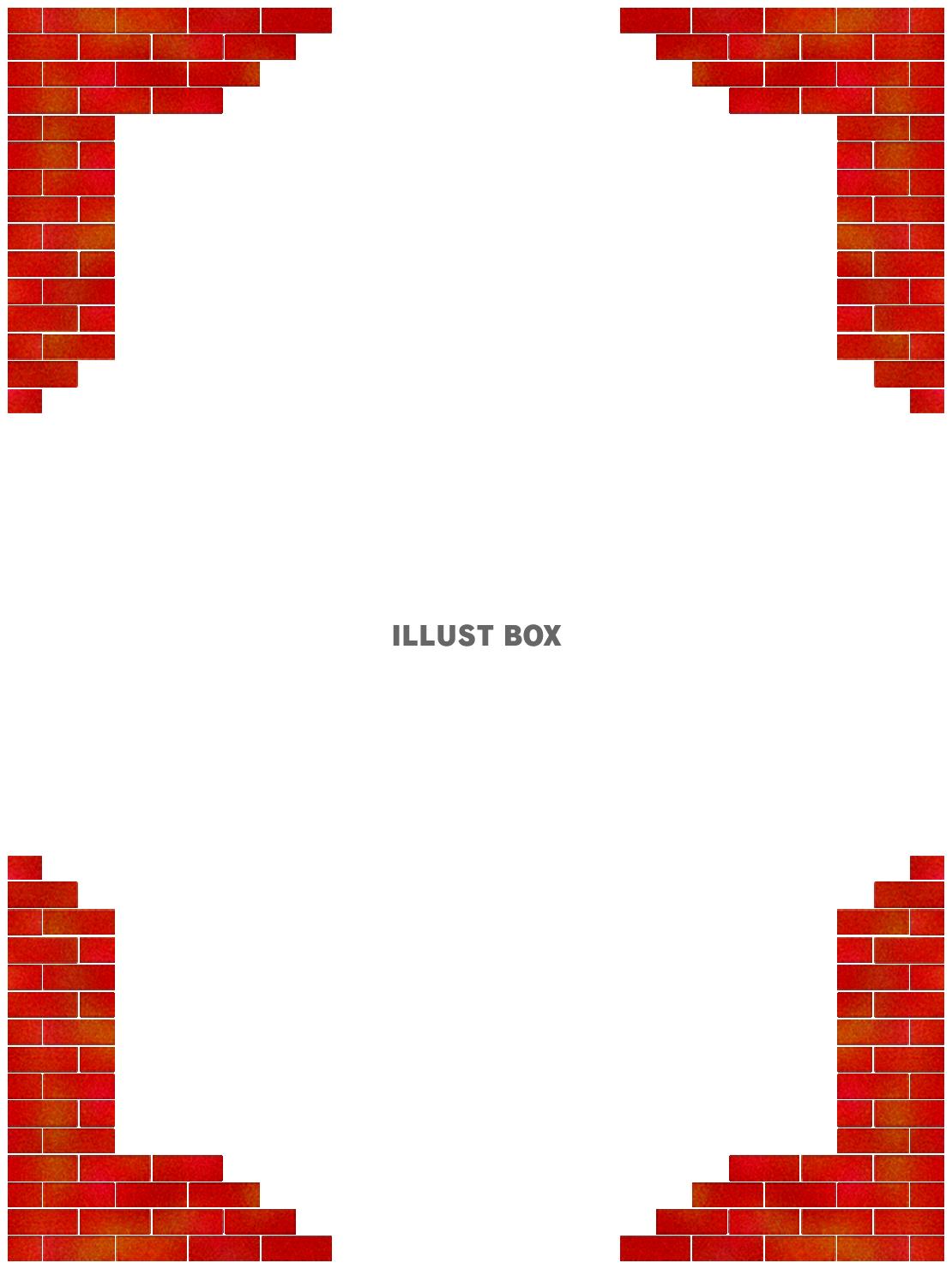 赤煉瓦造りフレームシンプル飾り枠背景イラスト透過png