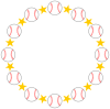 硬式野球ボールボールと星の丸形（円形）フレーム黄色