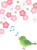 梅の花模様と鶯の壁紙画像シンプル背景素材イラスト透過png　