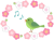 梅の花模様と鶯の壁紙画像シンプル背景素材イラスト透過png　