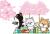 しばちゃんずのお花見（透過PNG）