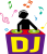 DJブースで演奏するDJのピクトグラム