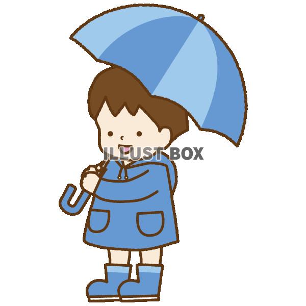 雨の日の男の子1(透過PNG)