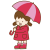 雨の日の女の子1(透過PNG)