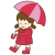 雨の日の女の子2(透過PNG)