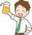 ビールで乾杯する男性