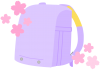 ランドセルと桜（紫）入学・卒業