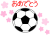 サッカーボールと桜（入団・入部・卒団・卒部お祝い）１