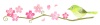 桜とメジロのライン素材