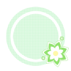 二重丸の花ワンポイントフレーム：グリーン