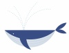 クジラのフラットなイラスト