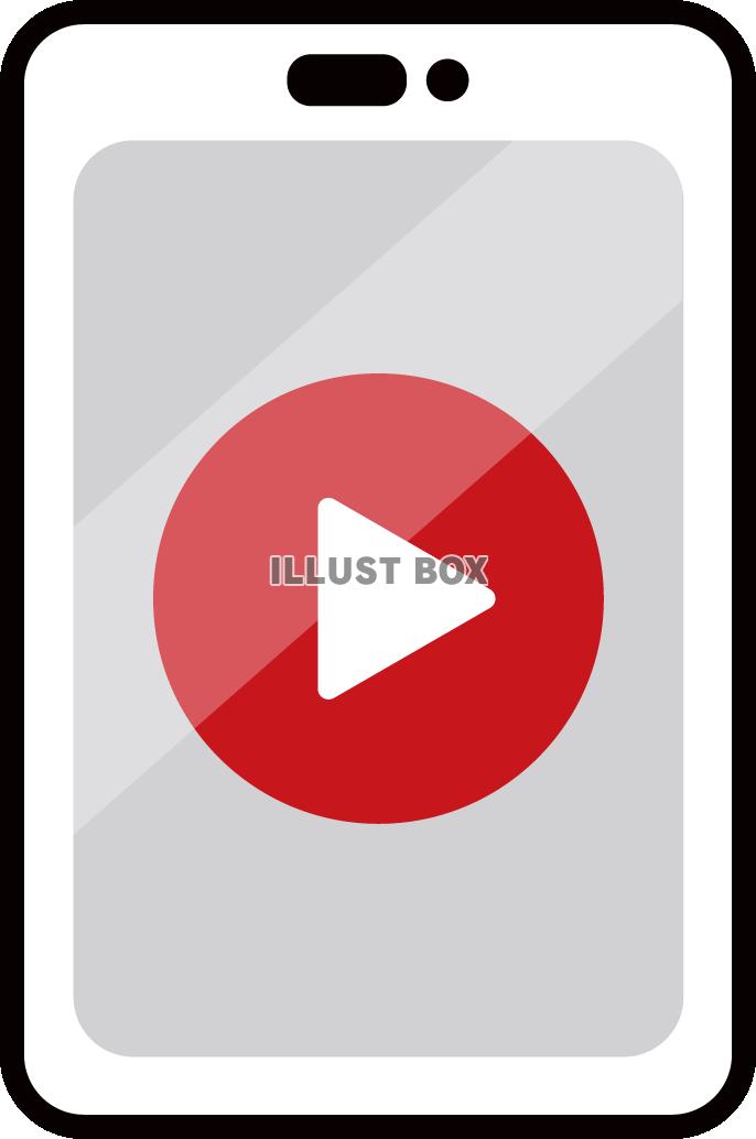 動画再生 スマホ 赤 アイコン フリー素材