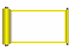 巻物のシンプルなフレーム枠・黄色【透過PNG】