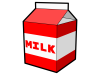 牛乳パックのシンプルなイラスト【透過PNG】