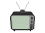 古いブラウン管テレビのシンプルな絵・透過PNG