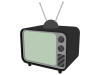 古いブラウン管テレビのシンプルな絵・透過PNG