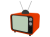 古いブラウン管テレビのシンプルな絵・透過PNG