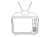 古いブラウン管テレビのシンプルな塗り絵・透過PNG