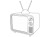 古いブラウン管テレビのシンプルな塗り絵・透過PNG