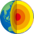 シンプルな地球の断面図