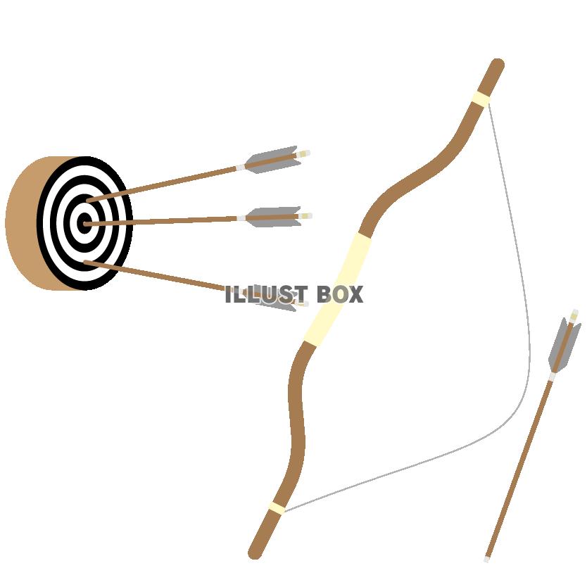 弓道 弓と矢と的：イラスト無料