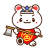 まさかり持った金太郎くま　透過png