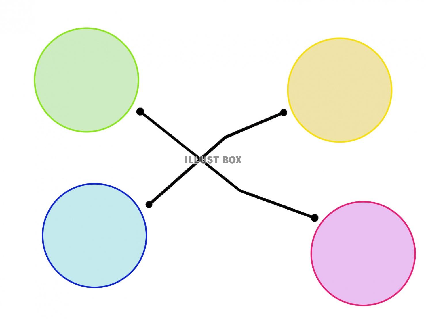 ４つの円の連結フレーム【白背景】