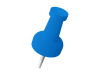 青の画鋲(押しピン)のアイコン素材・透過PNG