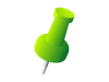 緑の画鋲(押しピン)のアイコン素材・透過PNG