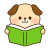 本を読む犬