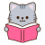 本を読むサバトラ猫