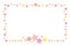 キラキラお星さまのラインフレーム/四角・ピンク