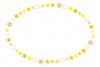 キラキラお星さまのラインフレーム/楕円・黄色ミックス