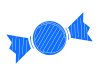 青色のキャンディーのシルエットアイコン
