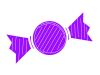 紫色のキャンディーのシルエットアイコン