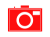 赤色のカメラのシルエットアイコン