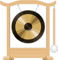 銅鑼 合図やゴングがわりに使われる打楽器：イラスト無料