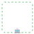 学校フレーム04　四角　校舎と鉛筆と消しゴム