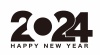 年賀状素材　2024年のロゴのイラスト