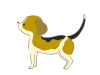 ビーグル犬のイラスト　線あり