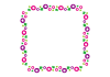 3_フレーム_・正方形・夏・植物・ピンクと紫のアサガオ