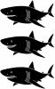 モノクロ鮫の表情３種